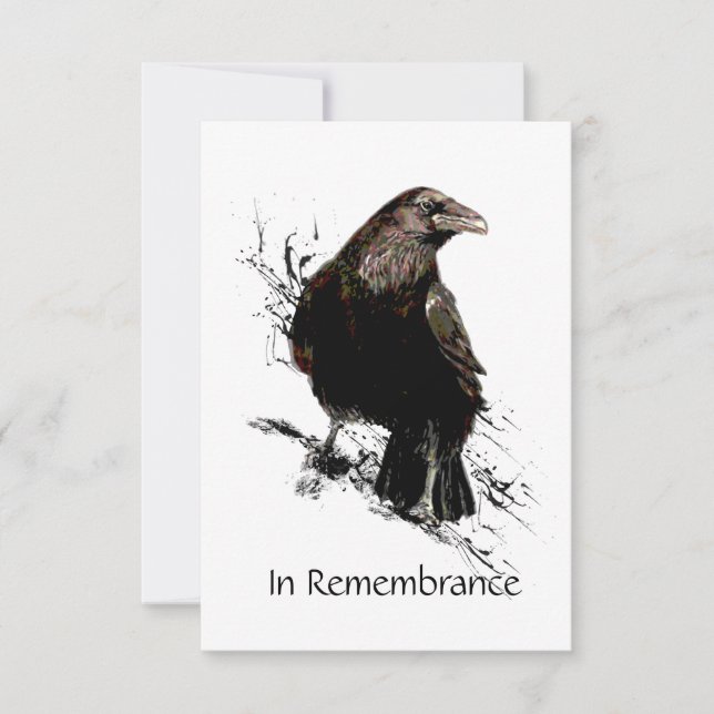 Memorial Service Inbjudan Raven Black Bird (Framsida)