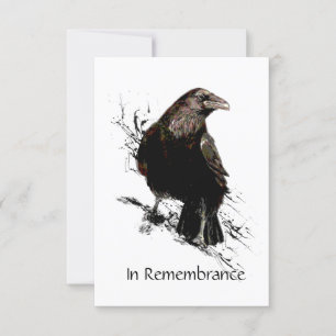 Memorial Service Inbjudan Raven Black Bird