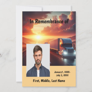 Memorial Service Inbjudan Semi-Lastbil-dragbil-slä