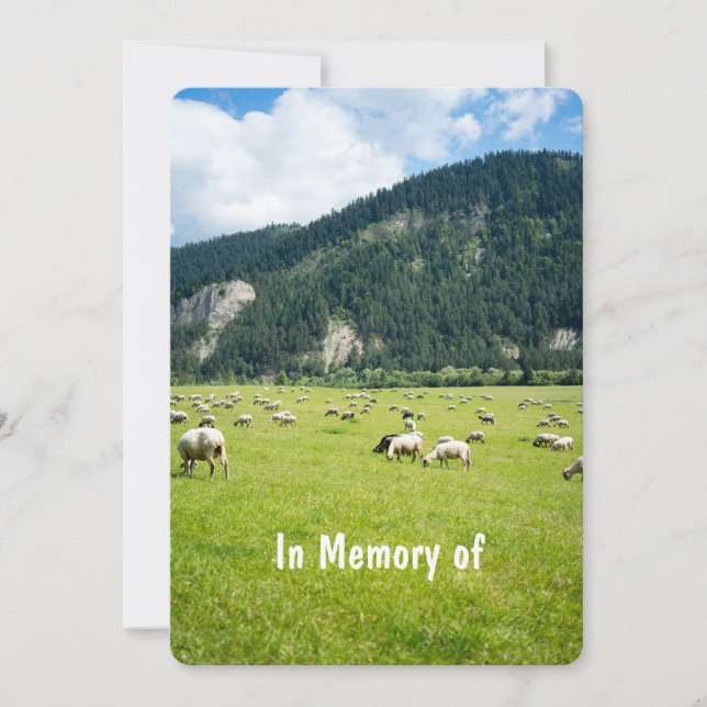 Memorial Service Inbjudan Sheep Farmer (Framsida)