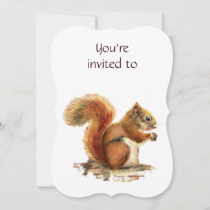 Memorial Service Inbjudan Squirrel Animal Art
