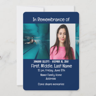 Memorial Service Inbjudan Swimming Swimmer