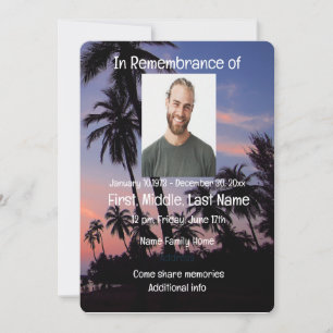 Memorial Service Inbjudan Tropical Beach Paradise