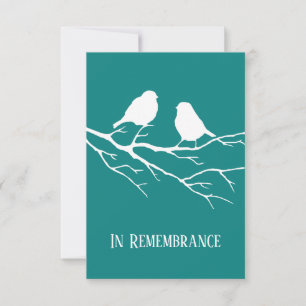 Memorial Service Inbjudan Two Bird Silhouette