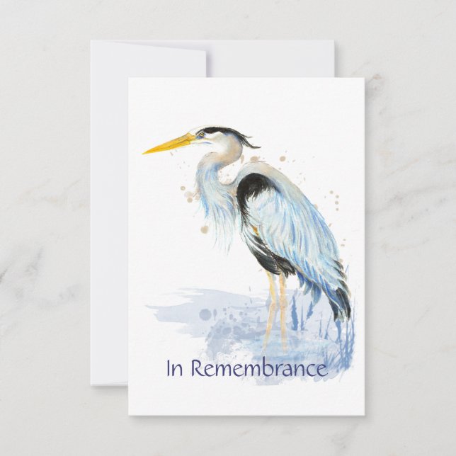 Memorial Service Inbjudan Underbar Blue Heron (Framsida)