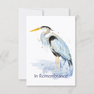 Memorial Service Inbjudan Underbar Blue Heron