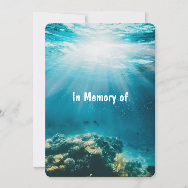 Memorial Service Inbjudan Undersea Diving Marine (Framsida)