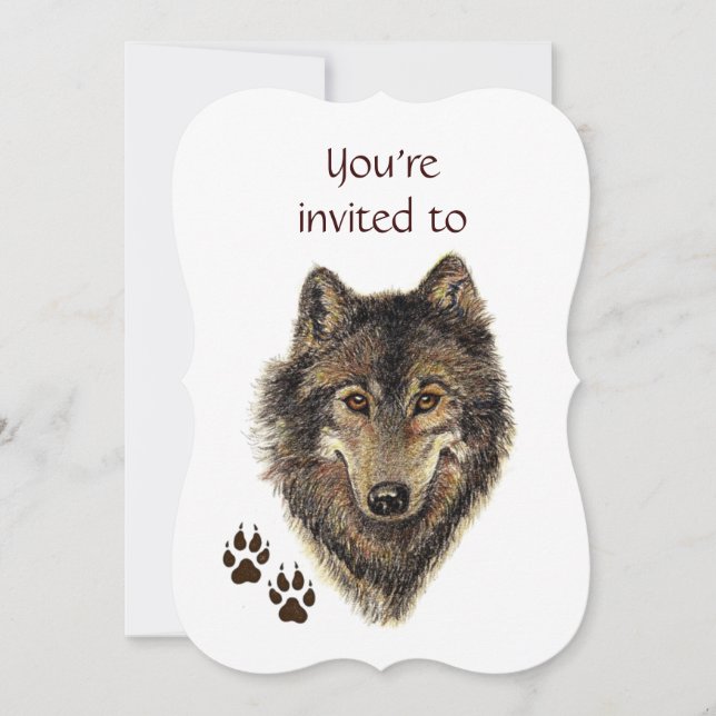 Memorial Service Inbjudan Varg Animal Art (Framsida)