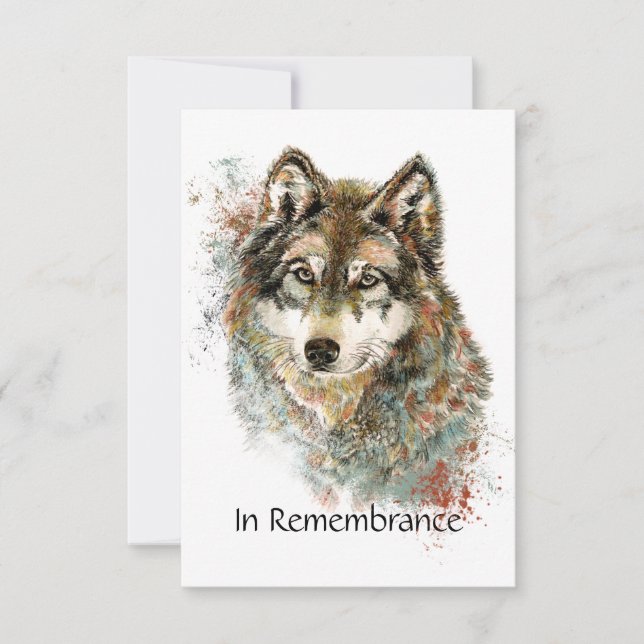 Memorial Service Inbjudan Varg Wildlife Art (Framsida)