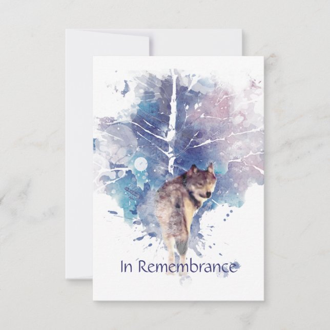 Memorial Service Inbjudan Varg Wildlife Art (Framsida)