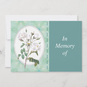 Memorial Service Inbjudan Vild Vit ros Anpassnings
