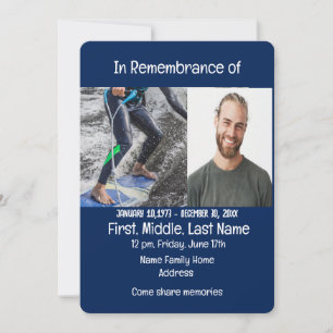 Memorial Service Inbjudan Wakeboard Vatten sport