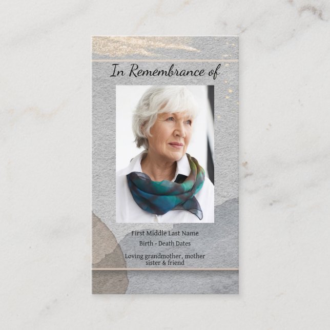 Memorial Service Inbjudan Watercolor Simple Classi (Framsida)