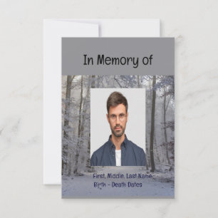 Memorial Service Inbjudan Winter Snö Forest Träd