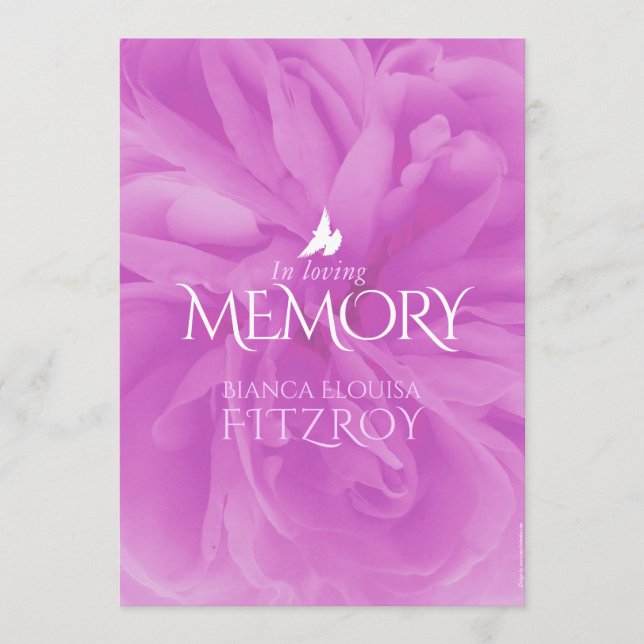 Memorial Service lila ro begravningsprogram Program (Framsida)