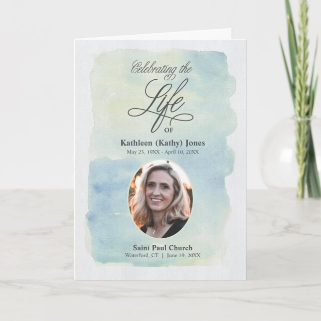 Memorial Service med fotobakgrund Inbjudan (Framsida)