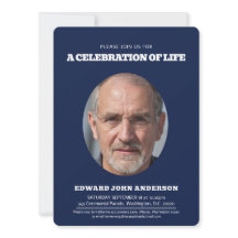 Memorial Service - oval fotoblå, vit