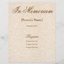 Memorial Service Program med Anpassningsbar Text