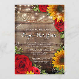 Memorial Service Solros & Ro Död Inbjudningar