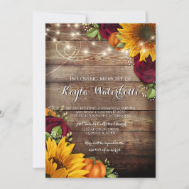 Memorial Service Solros & Ro Död Inbjudningar