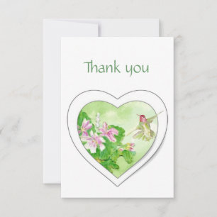 Memorial Service - Watercolor Hummingbird Tack Kort