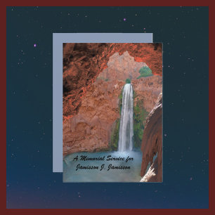 Memorial Service, Waterfall, Southwest Red Sten Inbjudningar
