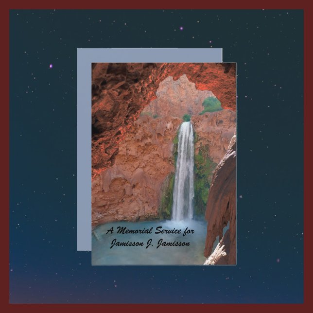Memorial Service, Waterfall, Southwest Red Sten Inbjudningar (Skapare uppladdad)