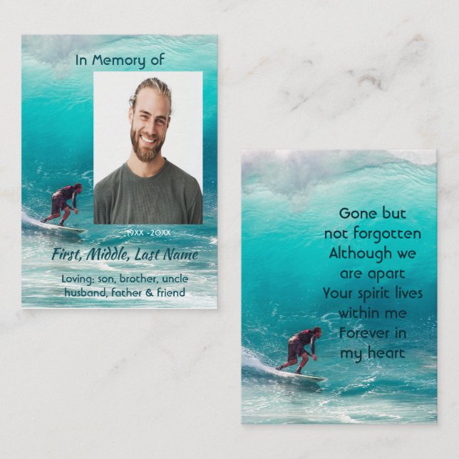 Memorial  Service Wave Surfer Water (Fram/baksida)
