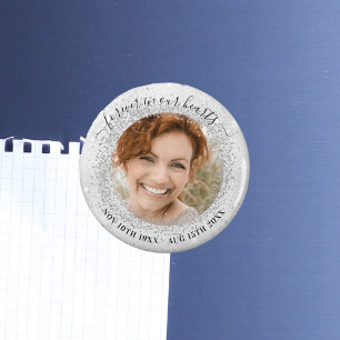 Memorial silver-miniatyrbilder kärlek alltid magnet