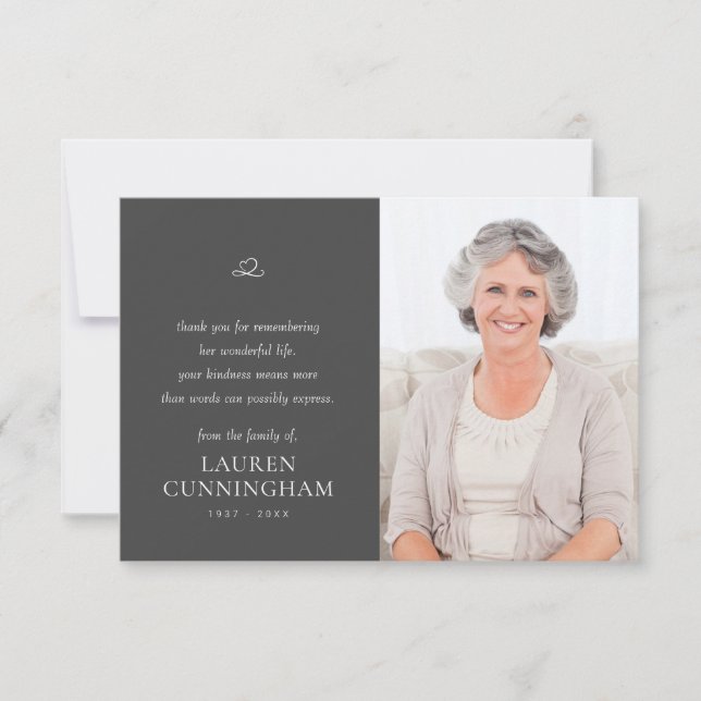 Memorial Simple Minimalist Modern Photo Tack Kort (Framsida)