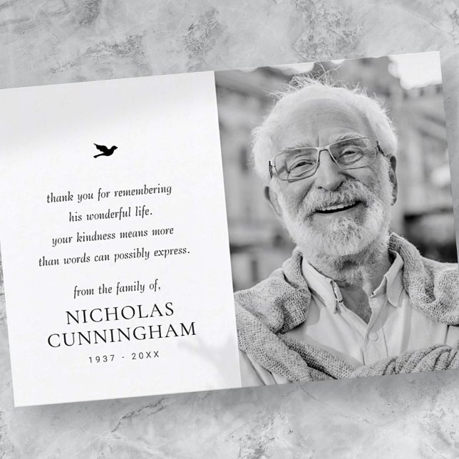 Memorial Simple Minimalist Modern Photo Tack Kort (Skapare uppladdad)