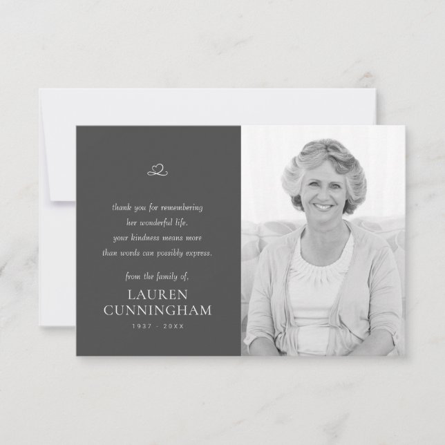 Memorial Simple Minimalist Modern Photo Tack Kort (Framsida)