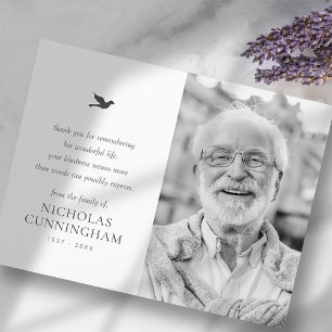 Memorial Simple Minimalist Modern Photo Vykort