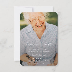 Memorial Simple Modern Forever i Hearts Photo Tack Kort