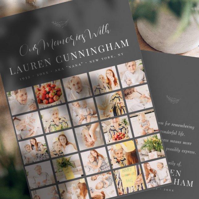 Memorial Simple Modern Minimalist 25-foto Tack Kort (Skapare uppladdad)