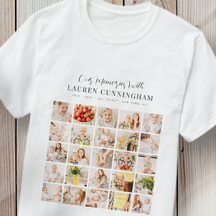 Memorial Simple Modern Minimalist 25 Photo Collage T Shirt