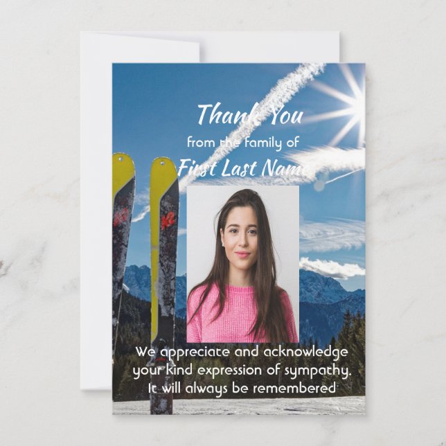 Memorial Skiing Skier Cross-country  Thank you Tack Kort (Framsida)