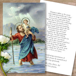 Memorial St Christopher Prayer Sympathy Cards Visitkort