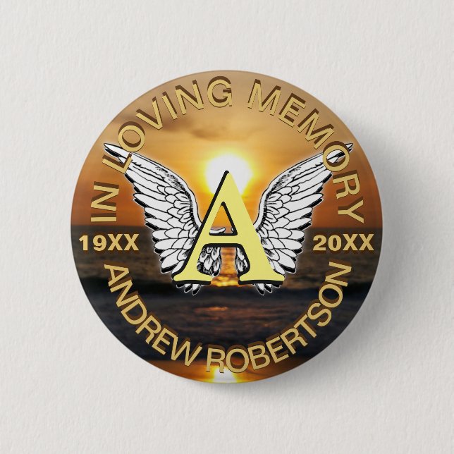 Memorial Sunset Monogram Knapp (Framsida)