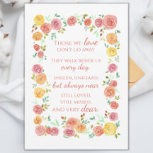 Memorial Sympathy Dikt med Ro Framable