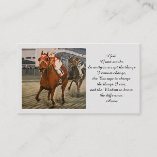 Memorial Sympathy Racehorse Prayer Card Visitkort