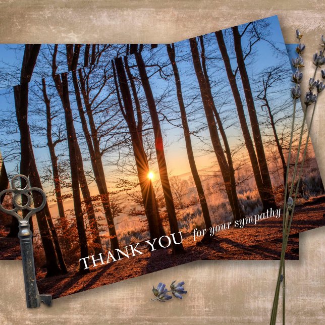 Memorial Sympathy Sunrise-kort - kort (Sympathy Photo Celebration of Life, In Loving Memory, Forever in our Hearts Funeral thank you cards)