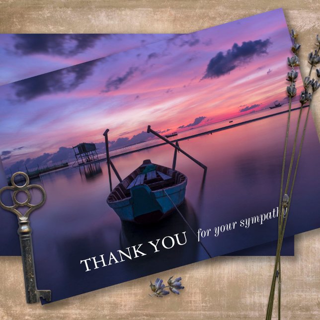 Memorial Sympathy Sunrise-kort - kort (Sympathy Photo Celebration of Life, In Loving Memory, Forever in our Hearts Funeral thank you cards)