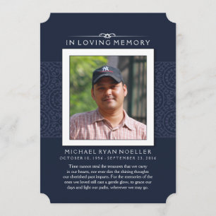 Memorial Tack Deep Blue Photo PERHAPS DIKT Kort