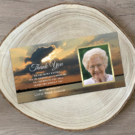 Memorial Tack för fotosolnedgångssympati Kort