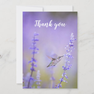 Memorial Tack Hummingbird Lavender Inbjudningar