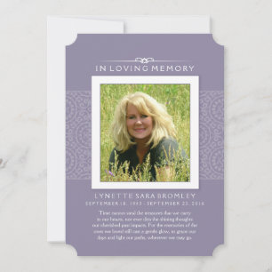 Memorial Tack Lilac Lila Photo Meddelande
