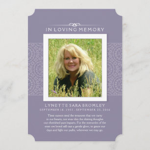 Memorial Tack Lilac Lila Photo PERHAPS DIKT Kort