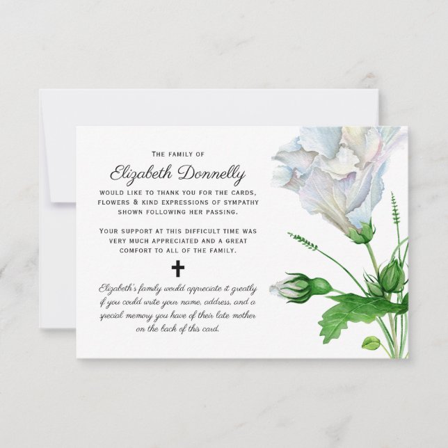 Memorial Tackkort | Behåll funktionellt minne Tack Kort (Framsida)