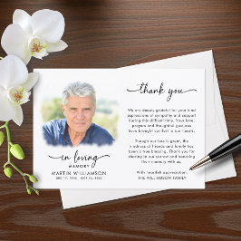 Memorial Thank You Photo In Loving Memory Tack Kort